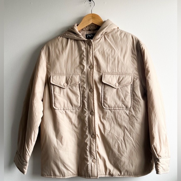 Zara // Puff Hooded Shacket - Picture 3 of 8